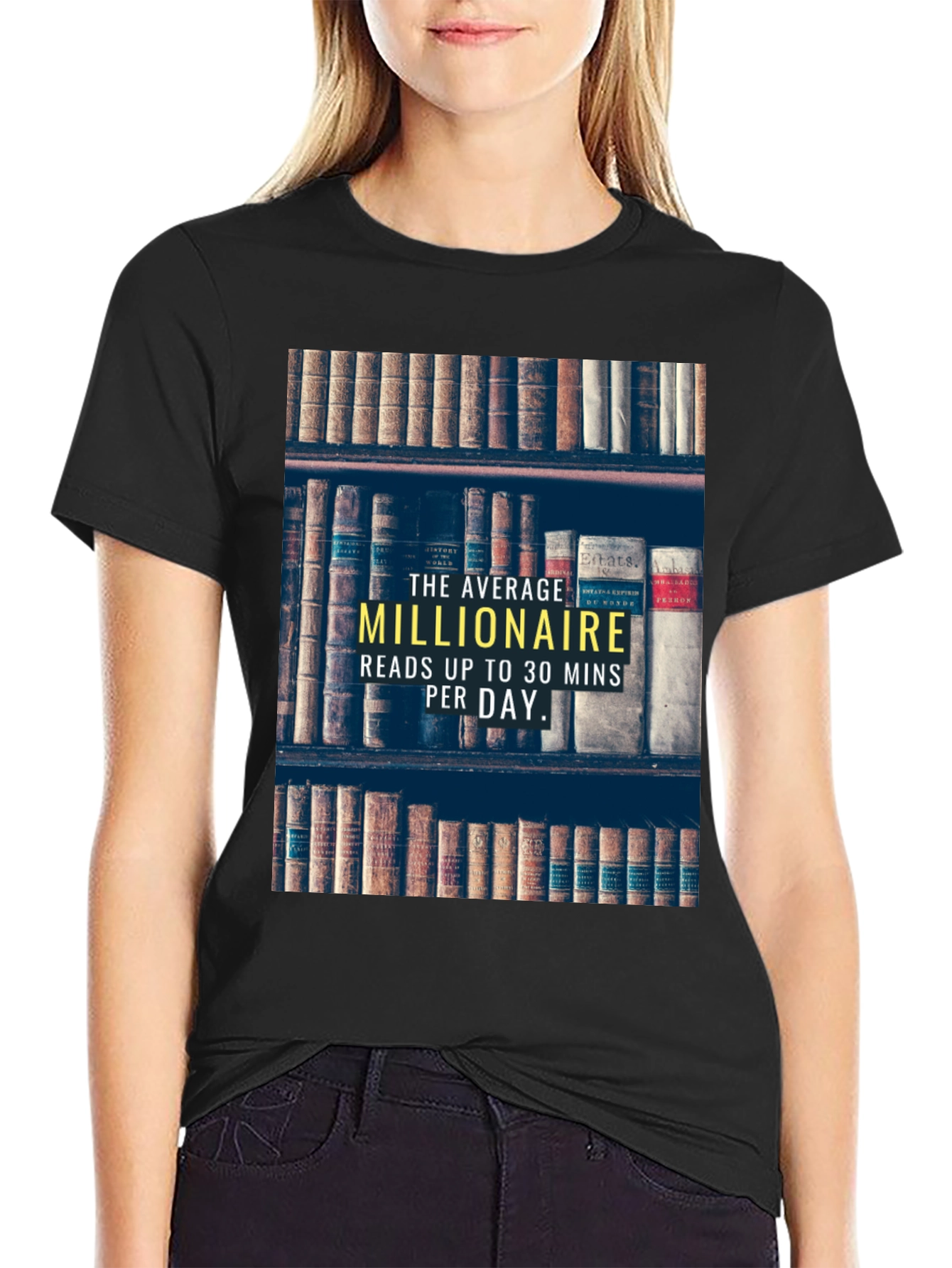 Millionaire Reads T-Shirt | Smart Casual Book Lover Tee