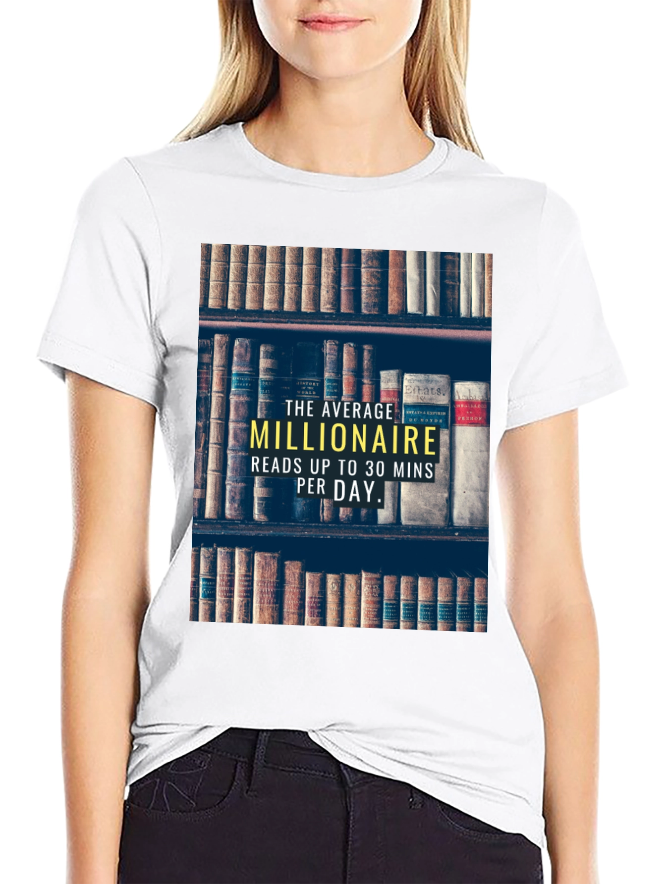 Millionaire Reads T-Shirt | Smart Casual Book Lover Tee