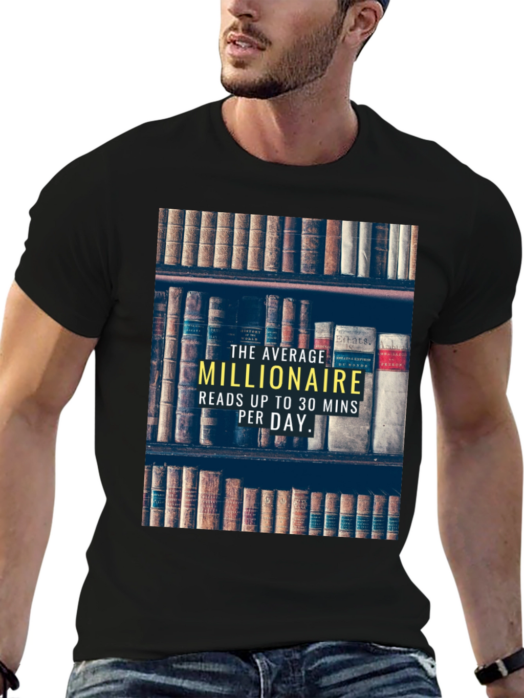 Millionaire Reads T-Shirt | Smart Casual Book Lover Tee