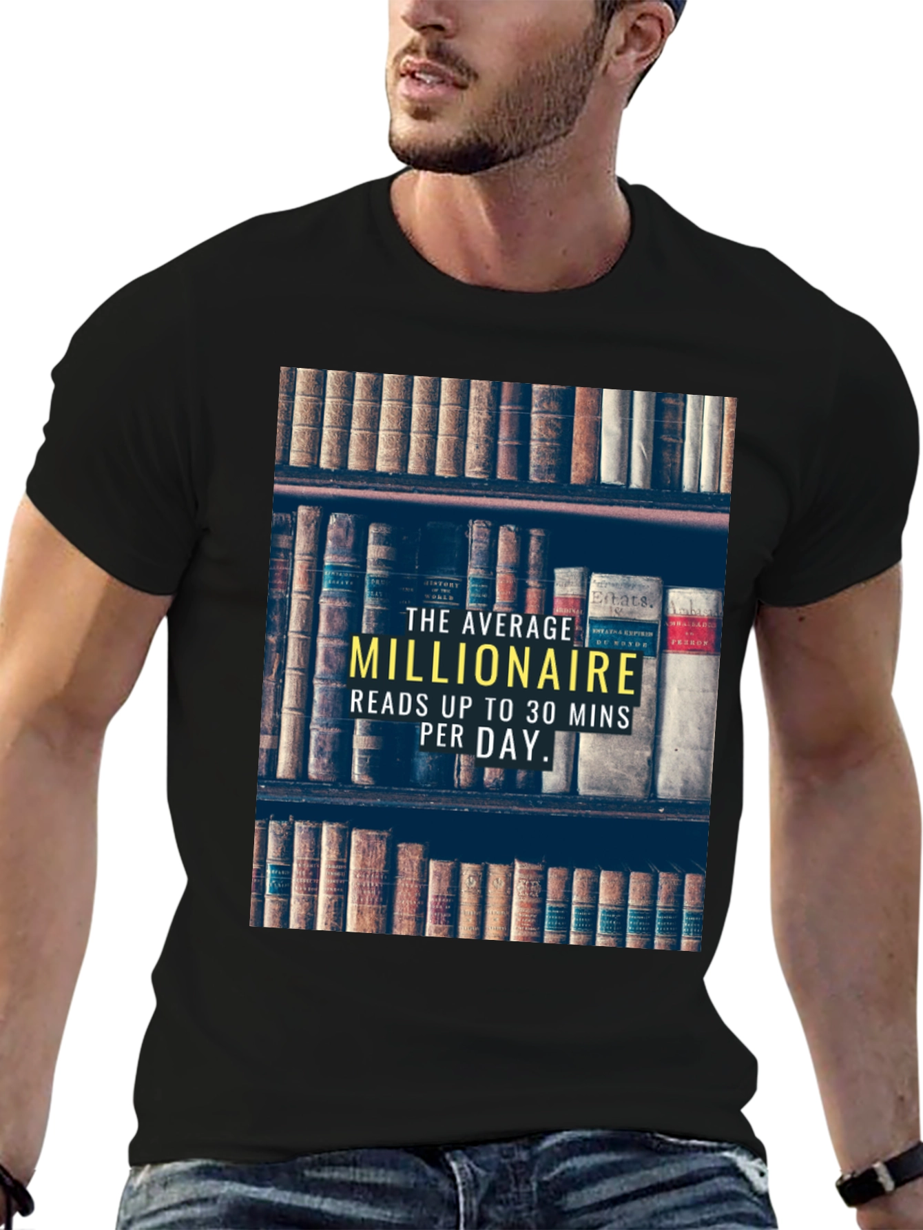 Millionaire Reads T-Shirt | Smart Casual Book Lover Tee