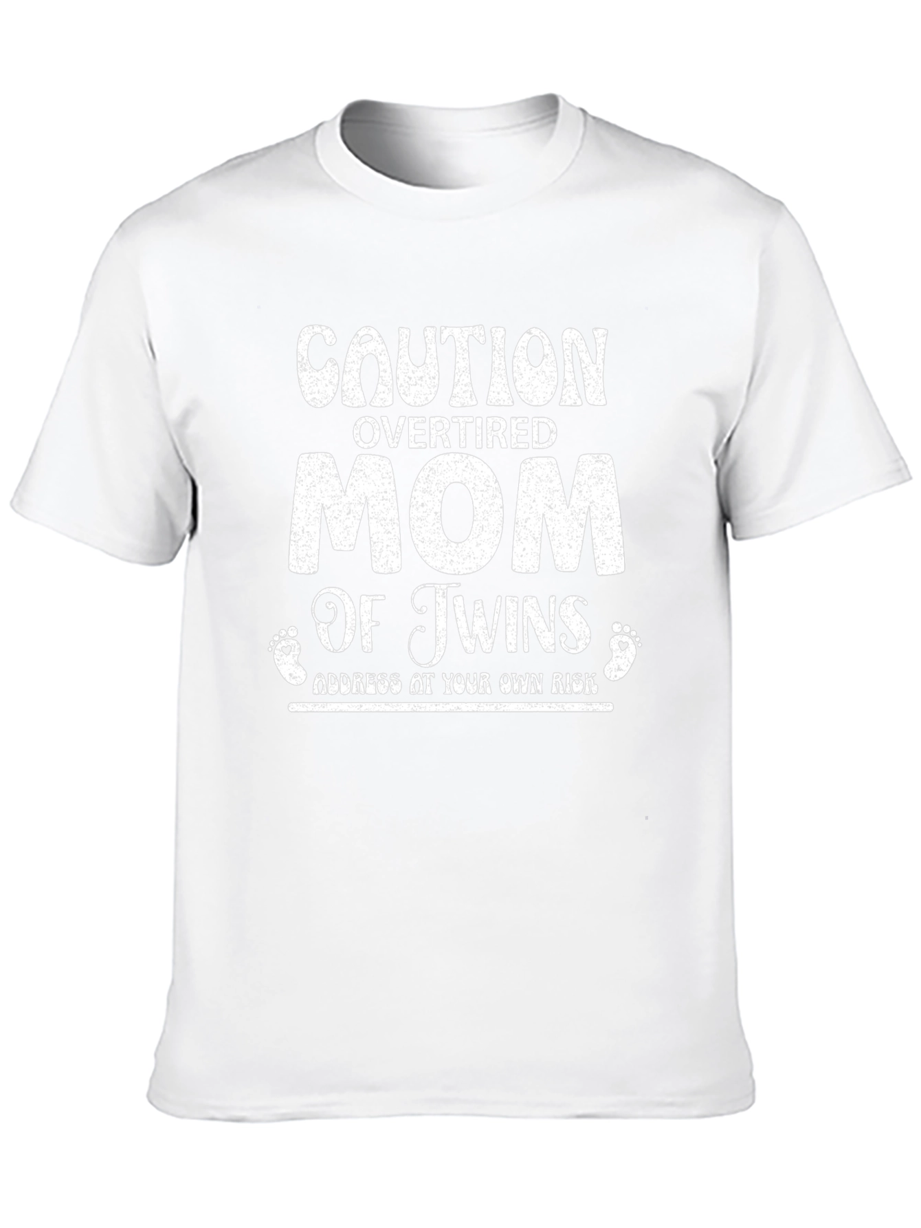 Caution Overtired Mom of Twins Black T-Shirt