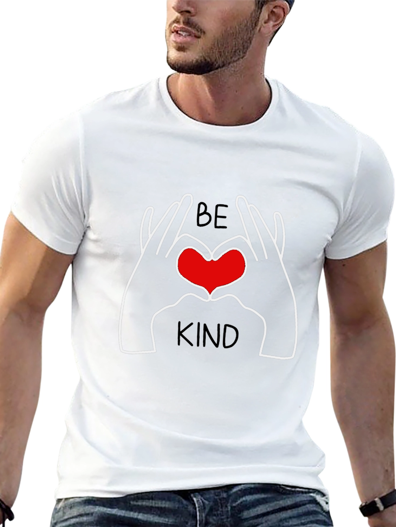 Be Kind Heart Hands Graphic T-Shirt