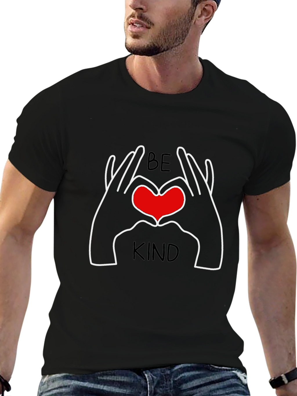 Be Kind Heart Hands Graphic T-Shirt