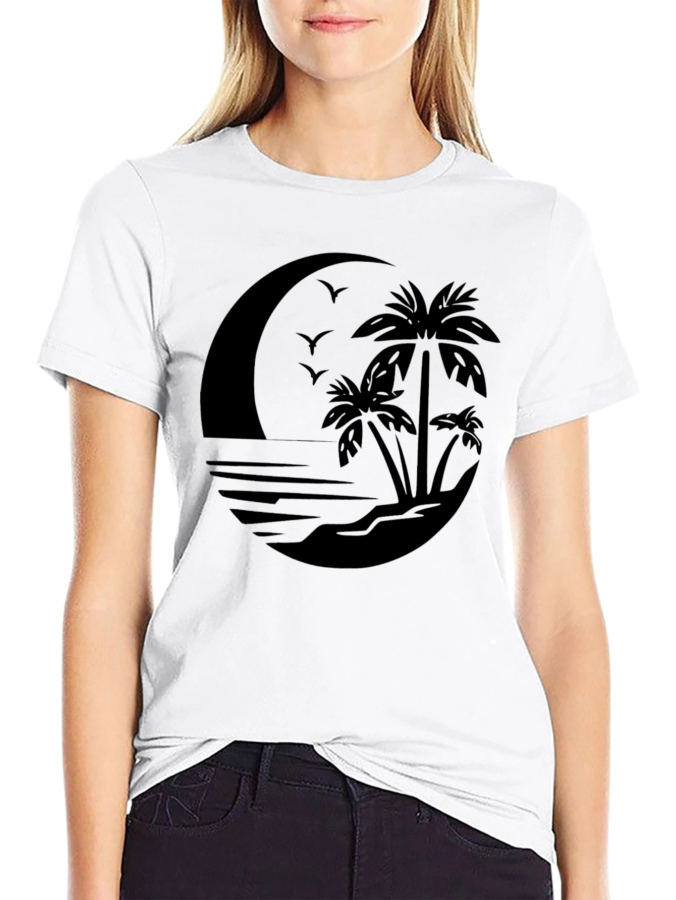 Tropical Paradise Black T-Shirt