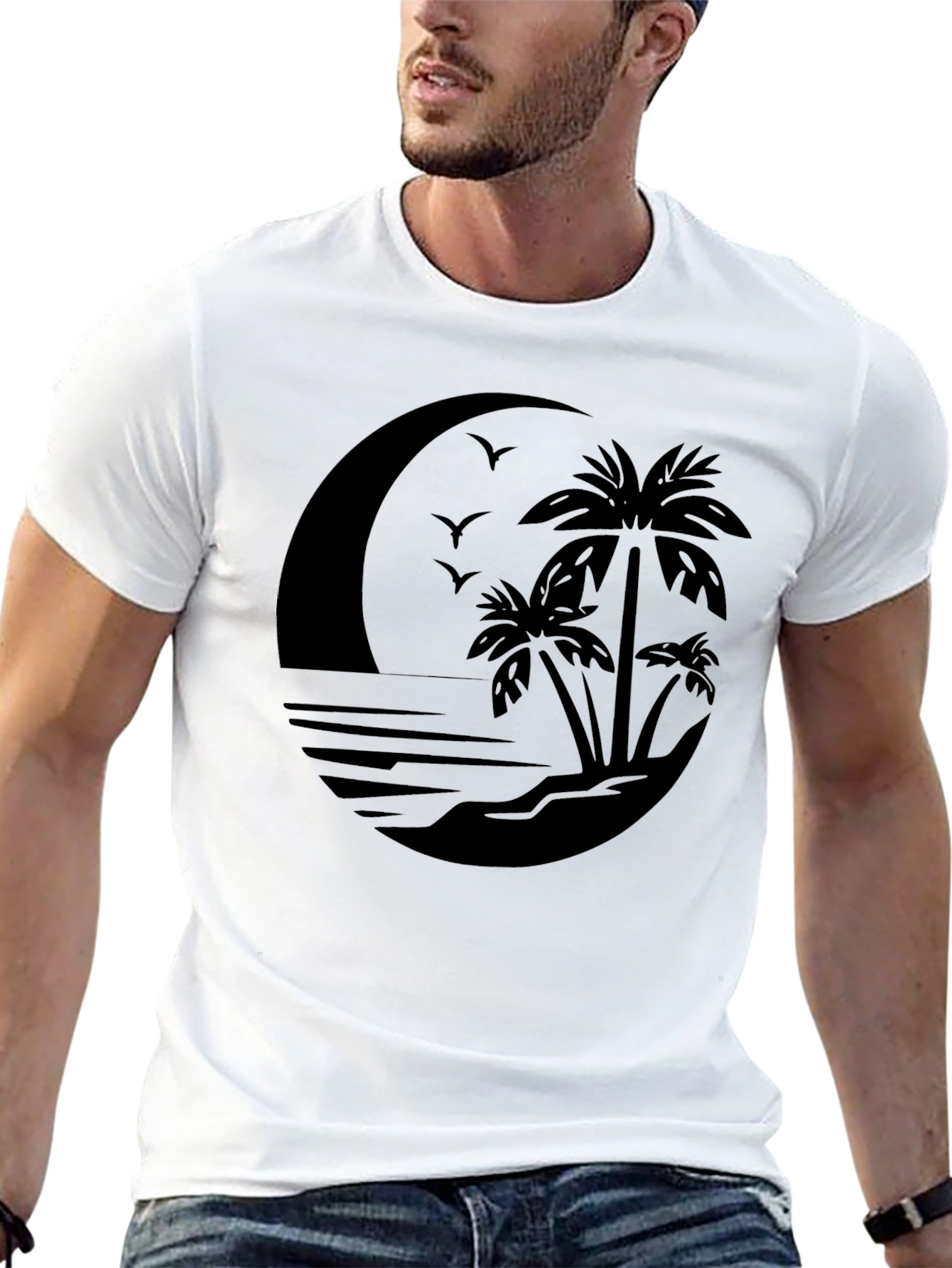 Tropical Paradise Black T-Shirt
