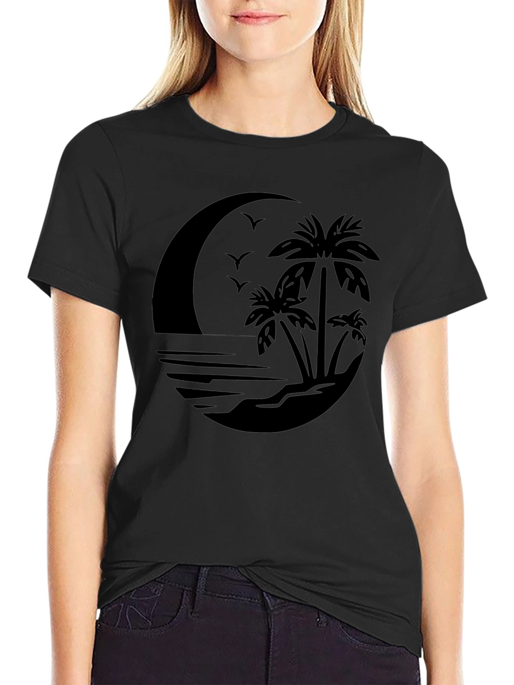 Tropical Paradise Black T-Shirt