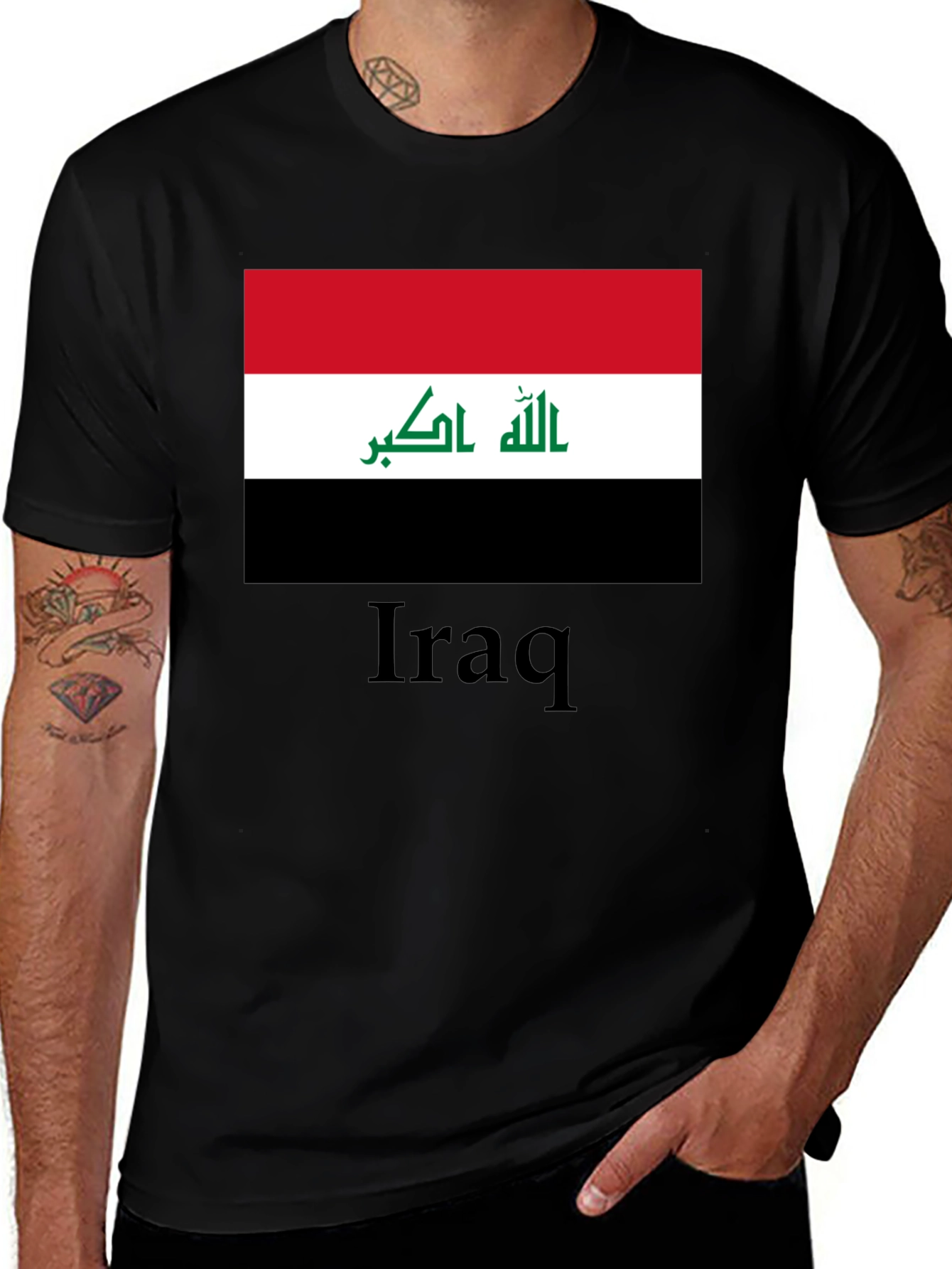 Iraq Flag T-Shirt - Black