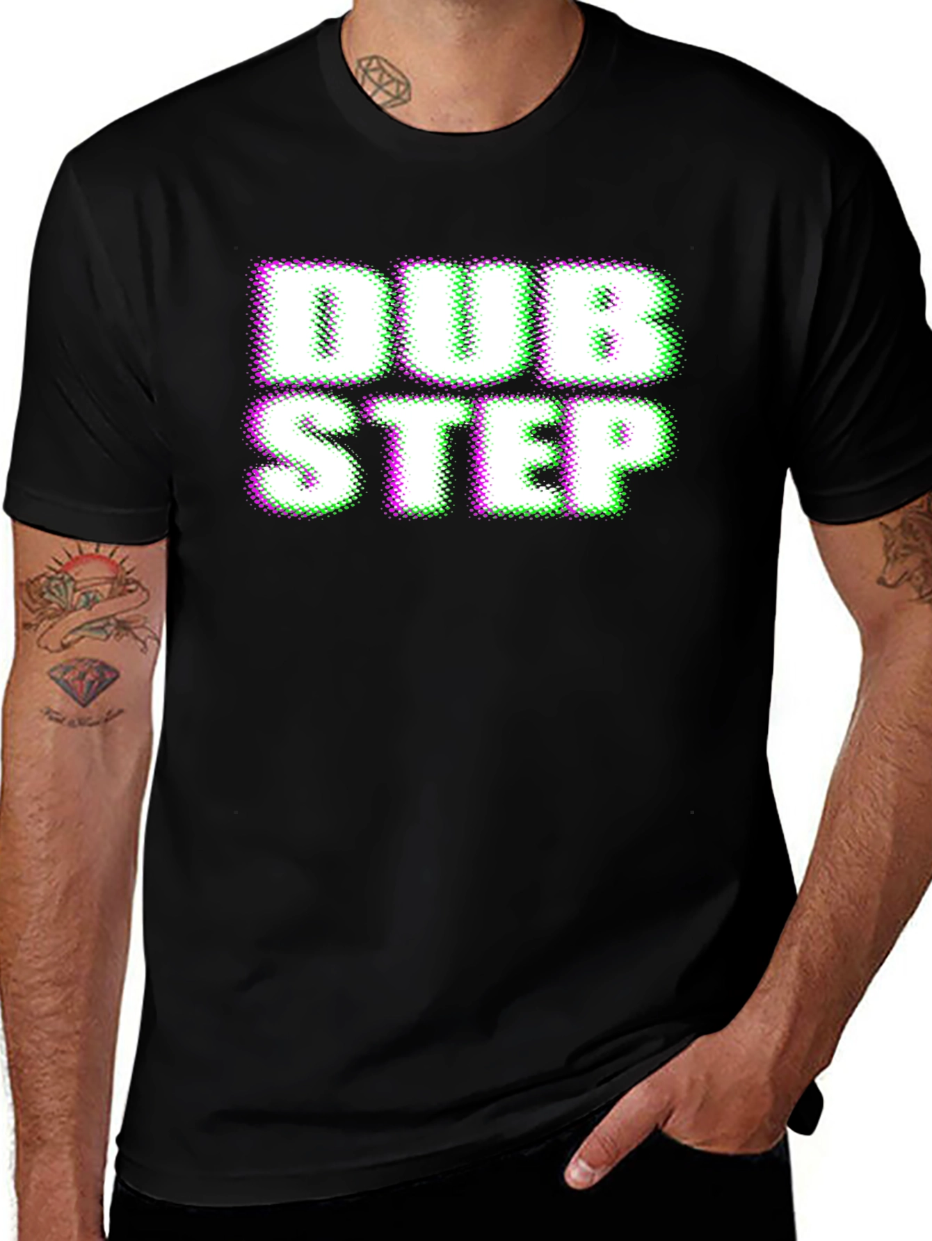 Dubstep Glitch Effect Black T-Shirt