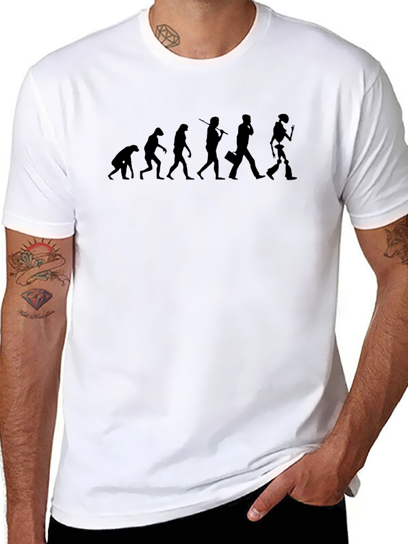Evolution of Man Black Graphic Tee