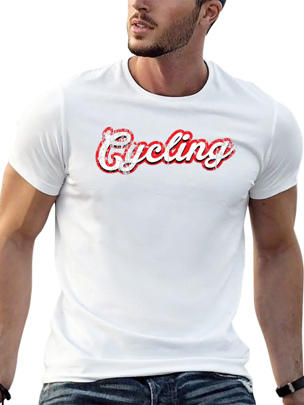 Cycling Graphic Print Black T-Shirt
