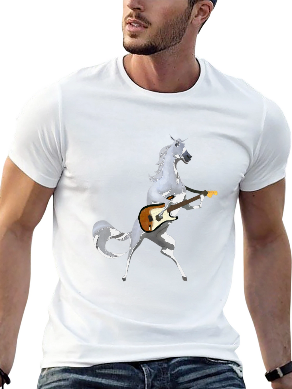Horse Guitarist Graphic Tee