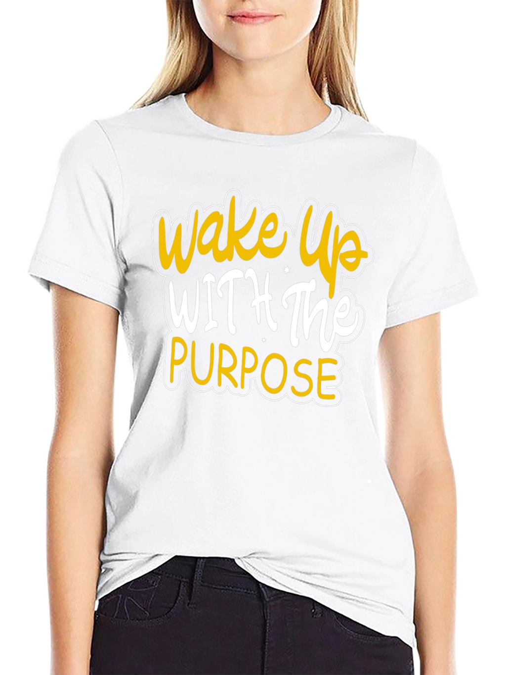 Wake Up With Purpose Black Graphic Tee