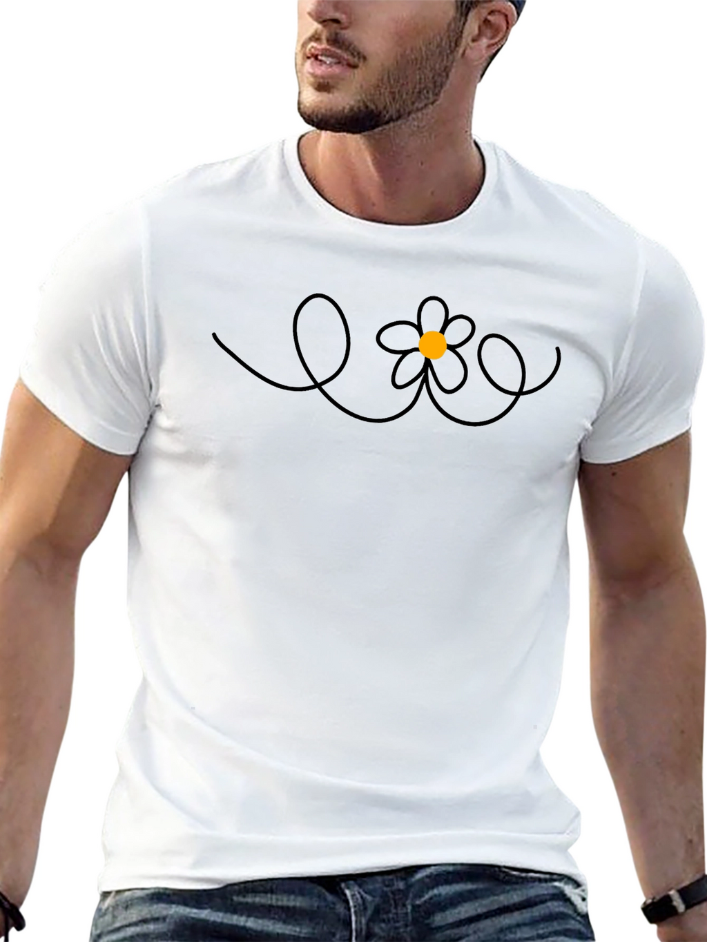 Daisy Doodle Black T-Shirt
