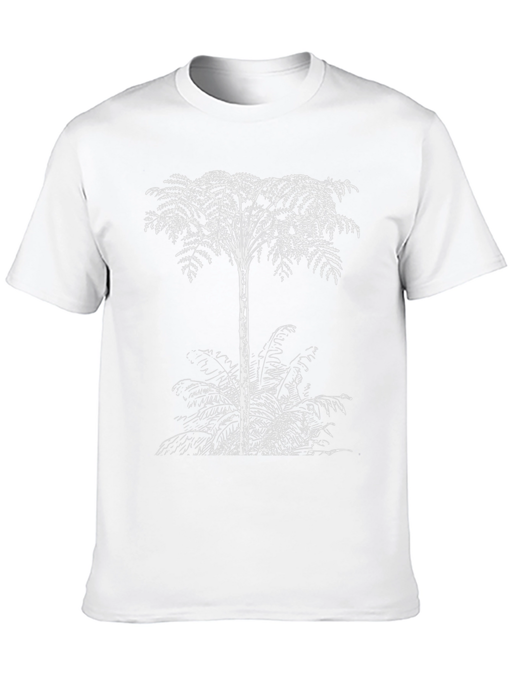 Fern Tree Graphic Tee - Black Cotton T-Shirt
