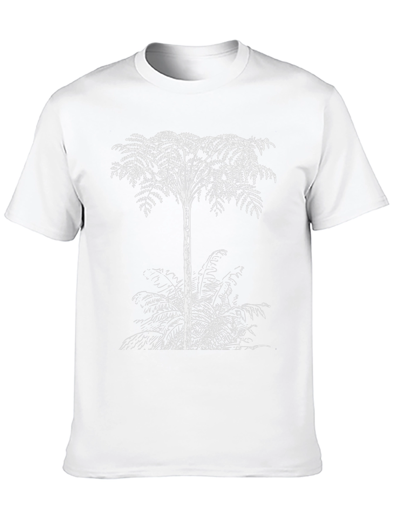 Fern Tree Graphic Tee - Black Cotton T-Shirt