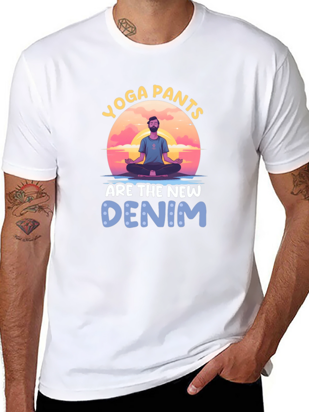 Yoga Pants New Denim Graphic Tee