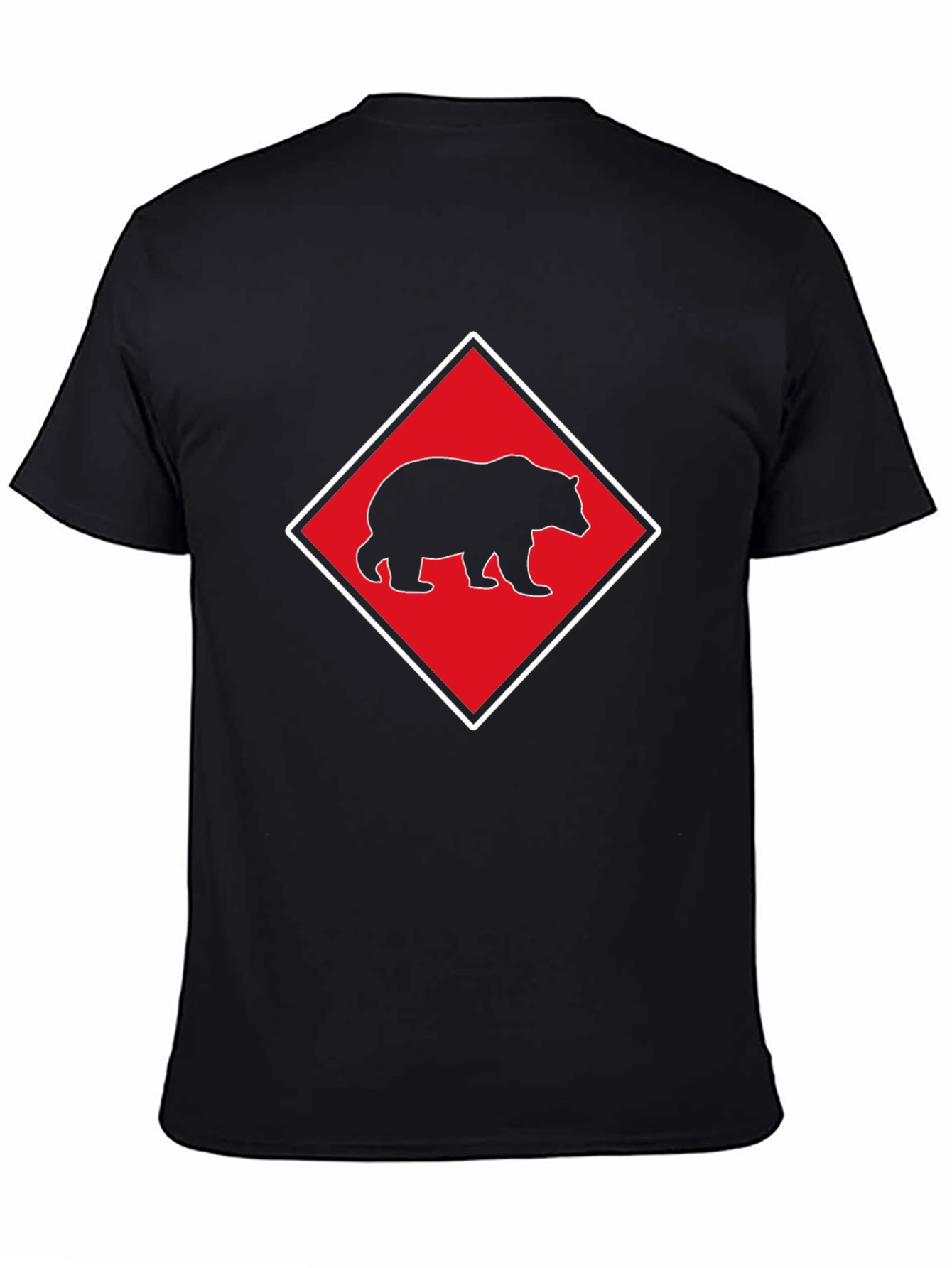 Bear Diamond Graphic T-Shirt - Black