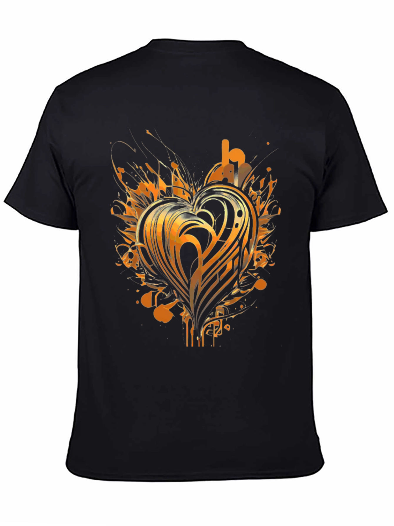 Abstract Heart Graphic Tee - Black