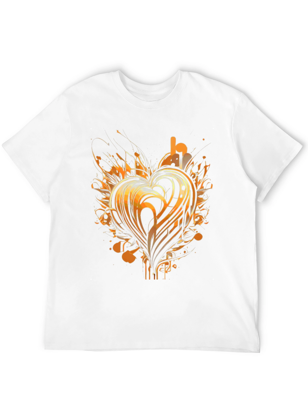 Abstract Heart Graphic Tee - Black