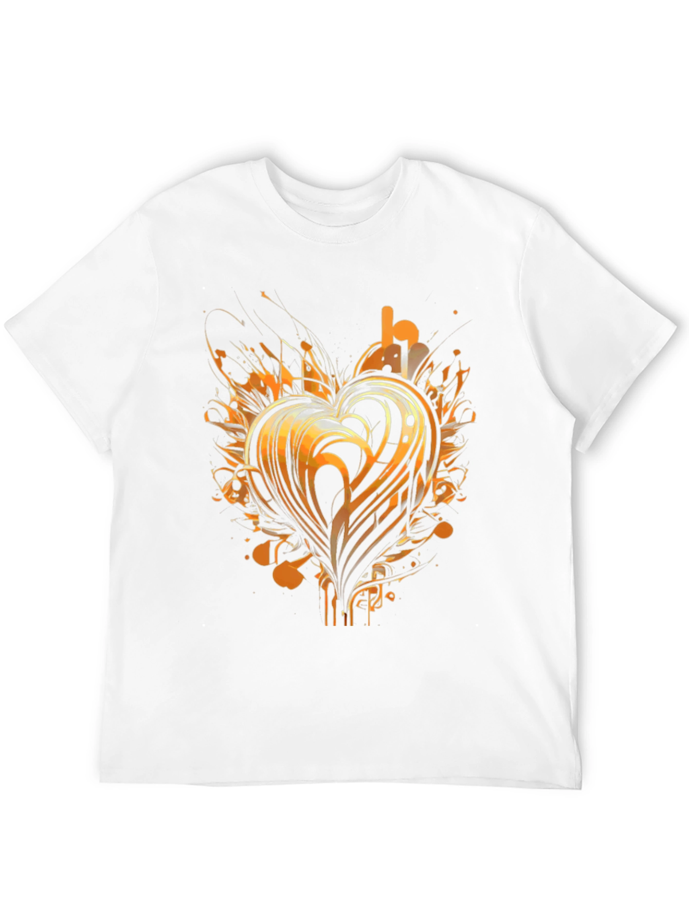 Abstract Heart Graphic Tee - Black