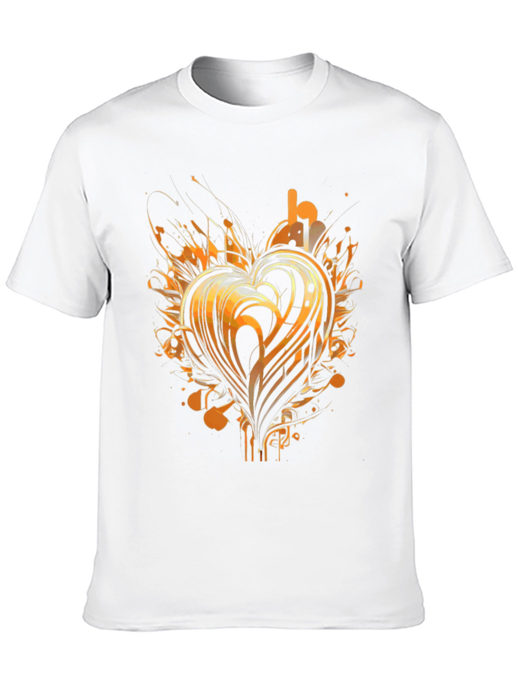 Abstract Heart Graphic Tee - Black