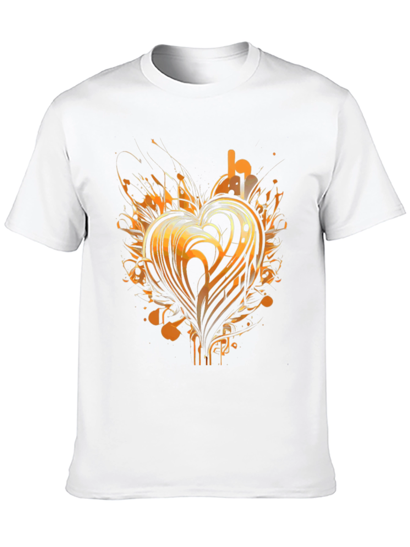 Abstract Heart Graphic Tee - Black