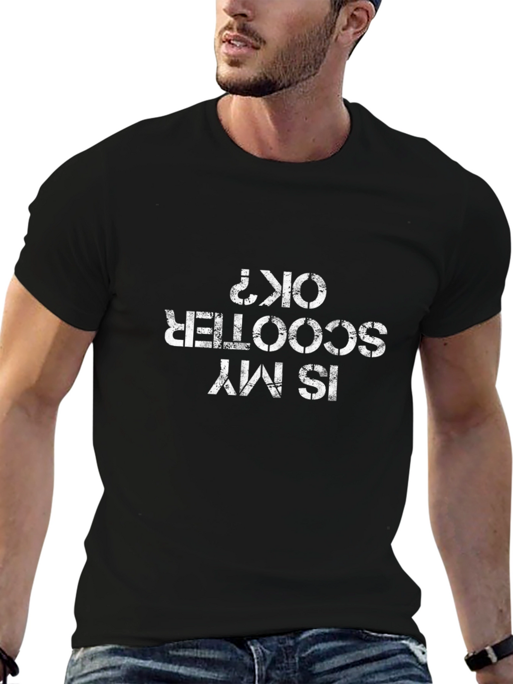 Funny Is My Scooter OK? T-Shirt - Black
