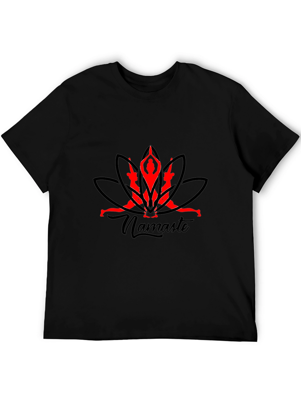 Yoga Namaste Graphic Black T-Shirt