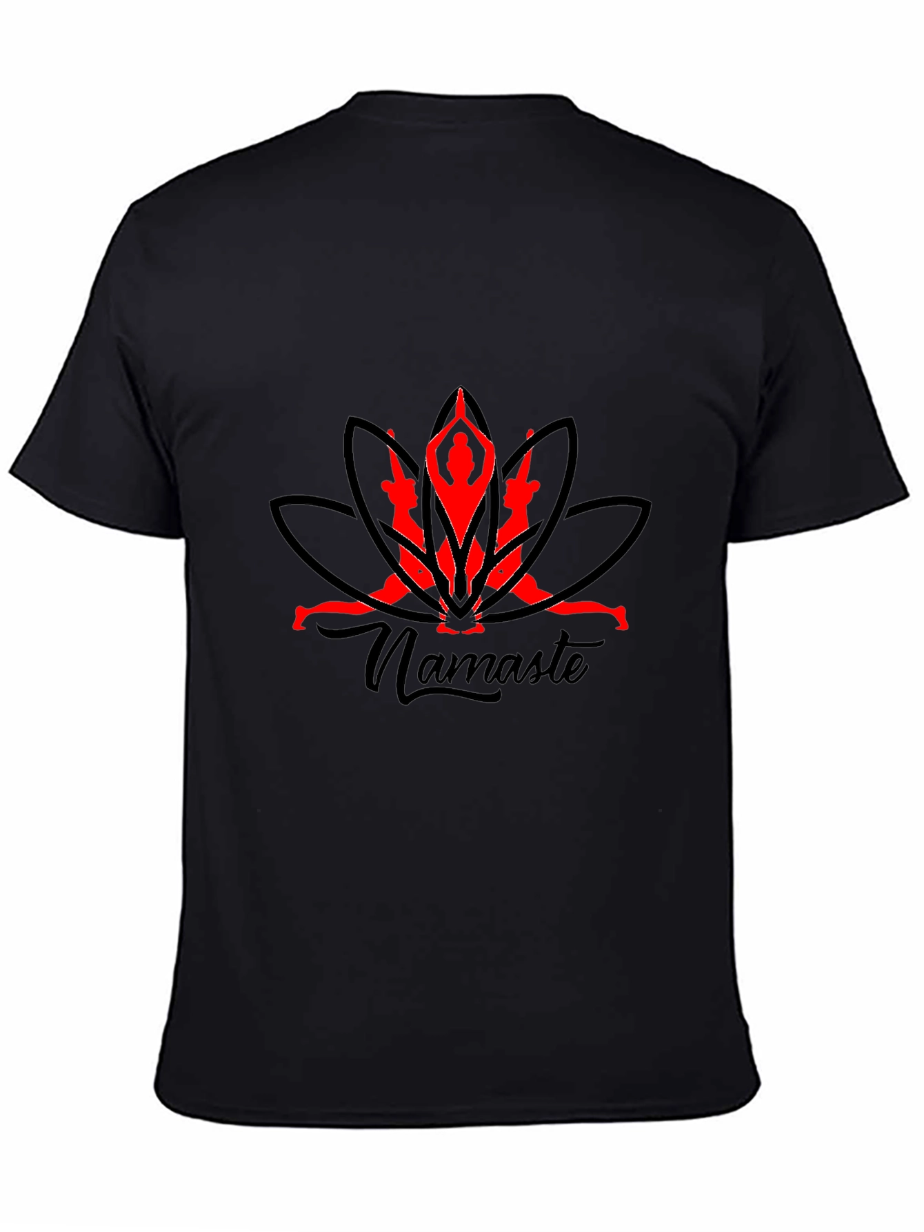 Yoga Namaste Graphic Black T-Shirt