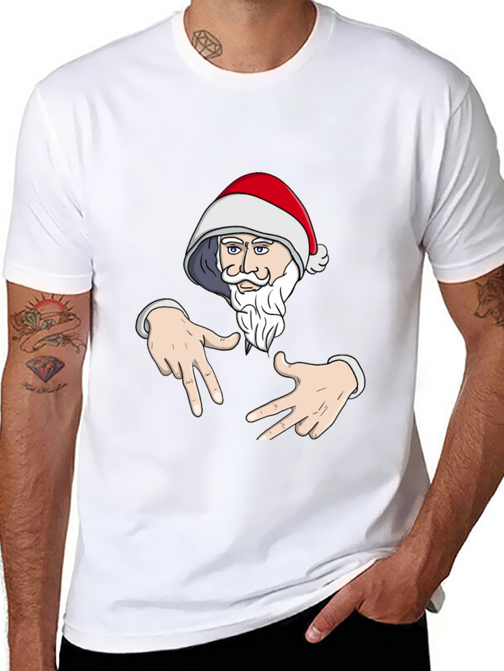 Santa Claus Gangsta T-Shirt Black