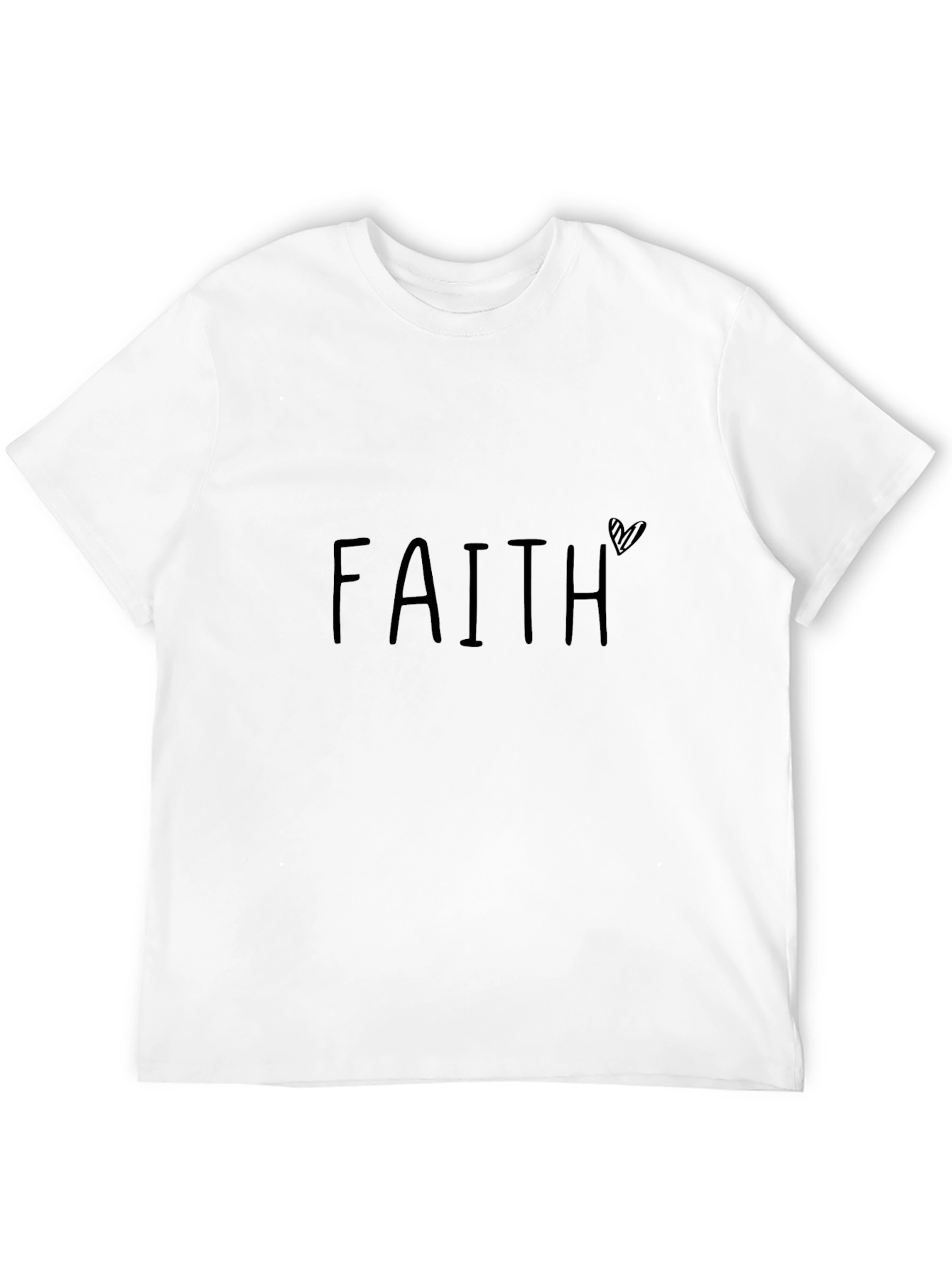 Faith Heart Graphic Tee - Black Casual T-Shirt