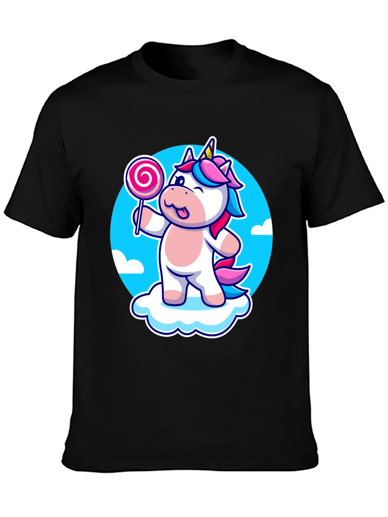 Unicorn Lollipop Graphic T-Shirt - Cute and Fun Design