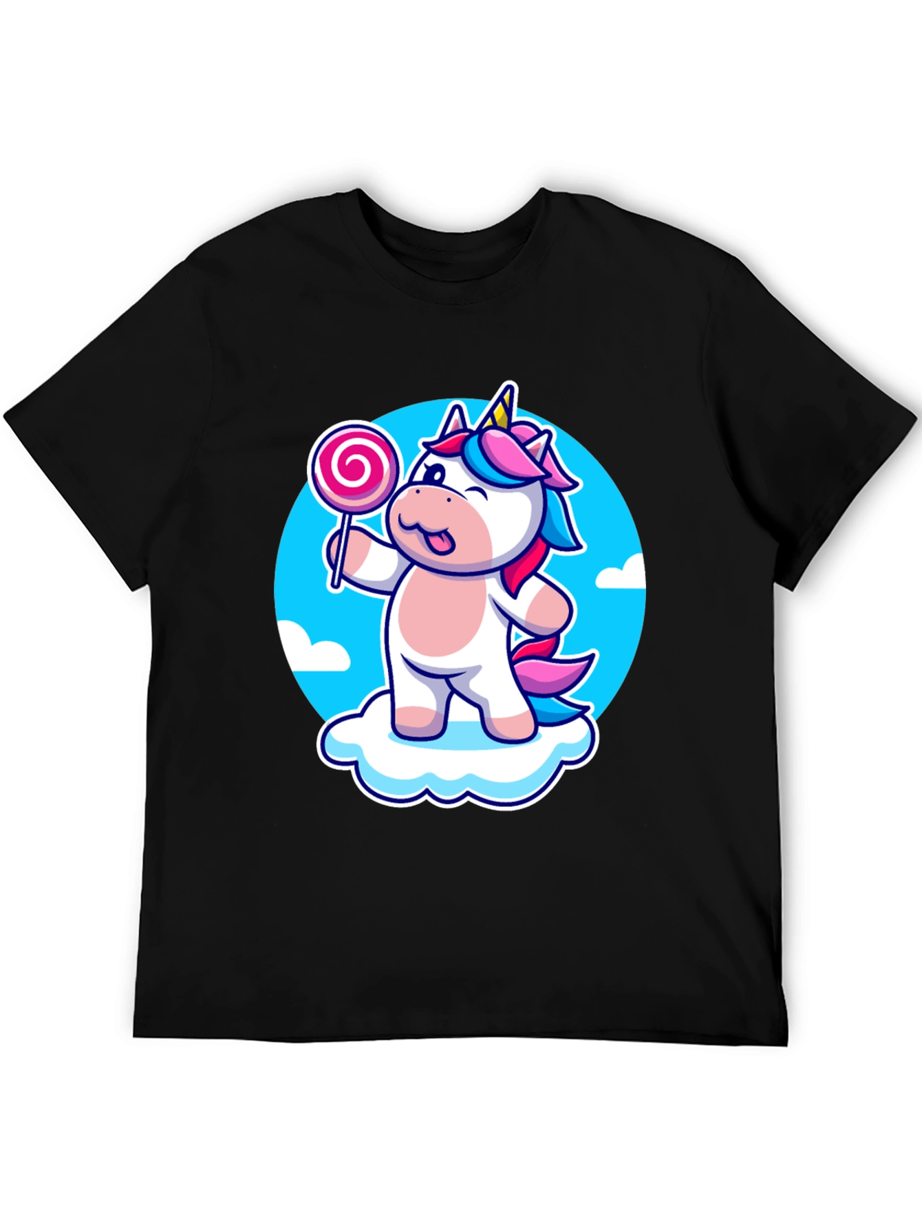 Unicorn Lollipop Graphic T-Shirt - Cute and Fun Design