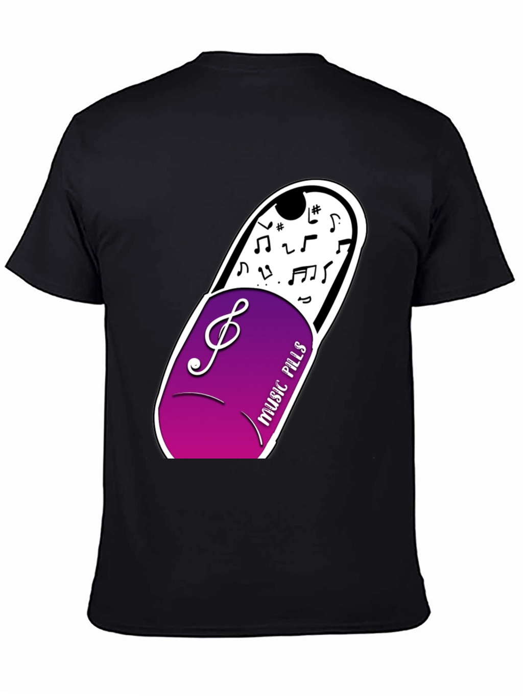 Music Pills Graphic T-Shirt - Black Cotton Tee
