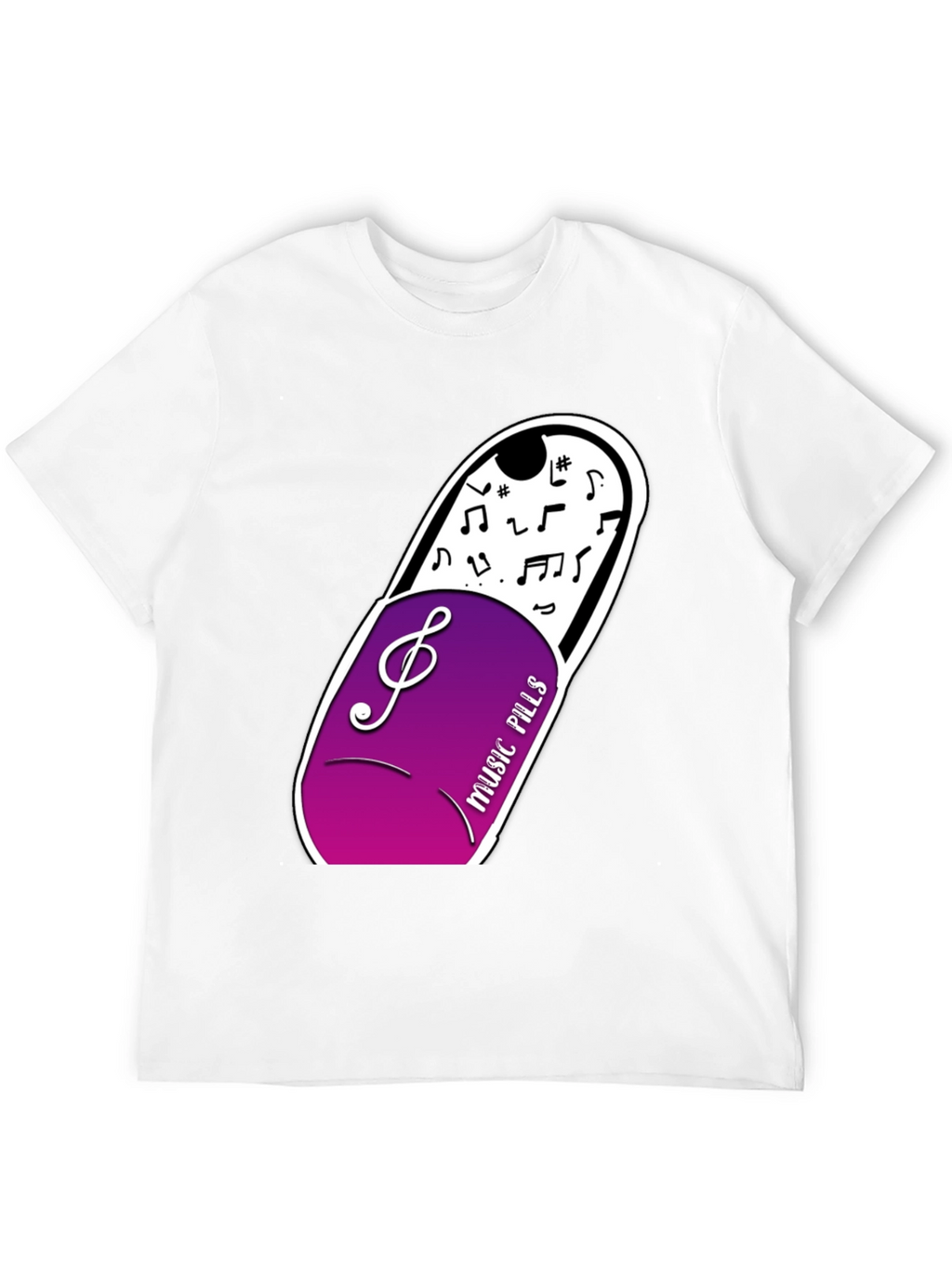 Music Pills Graphic T-Shirt - Black Cotton Tee