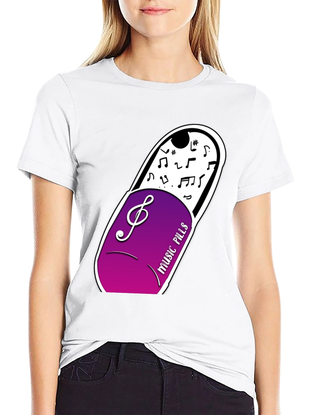 Music Pills Graphic T-Shirt - Black Cotton Tee