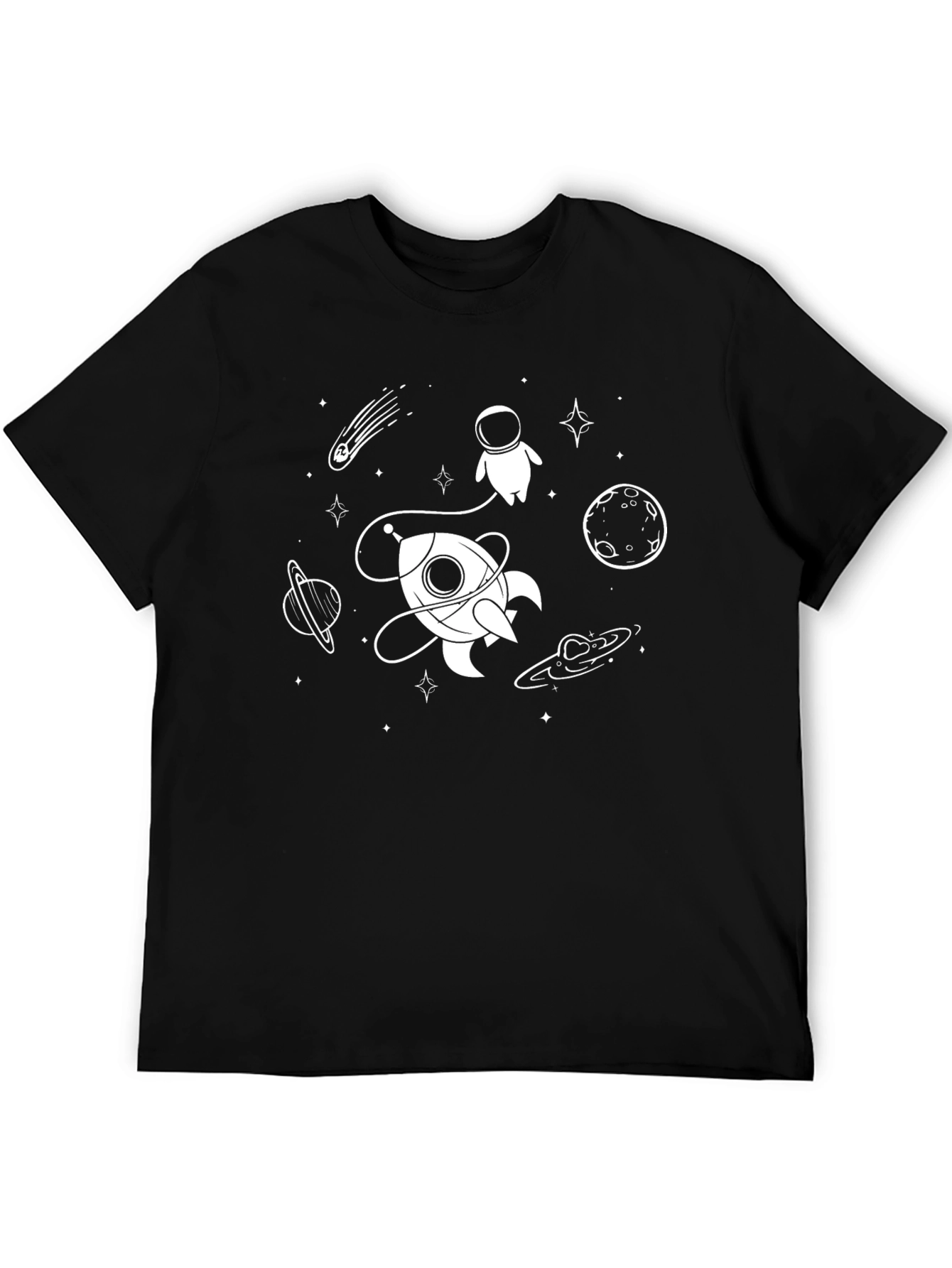 Space Graphic Tee - Astronaut & Rocket Design
