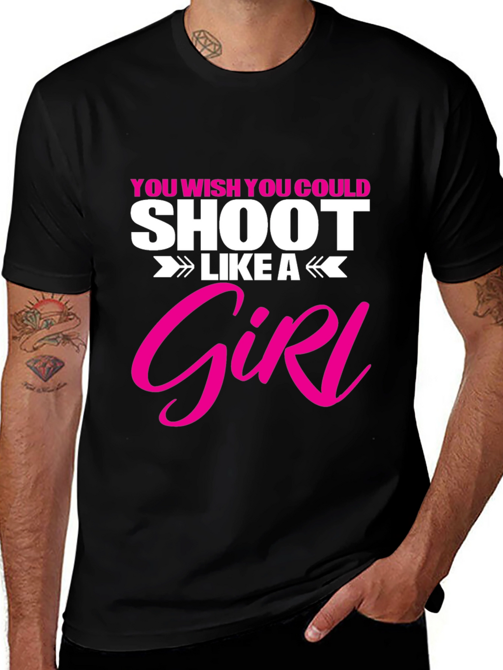 Shoot Like A Girl T-Shirt Funny Graphic Tee