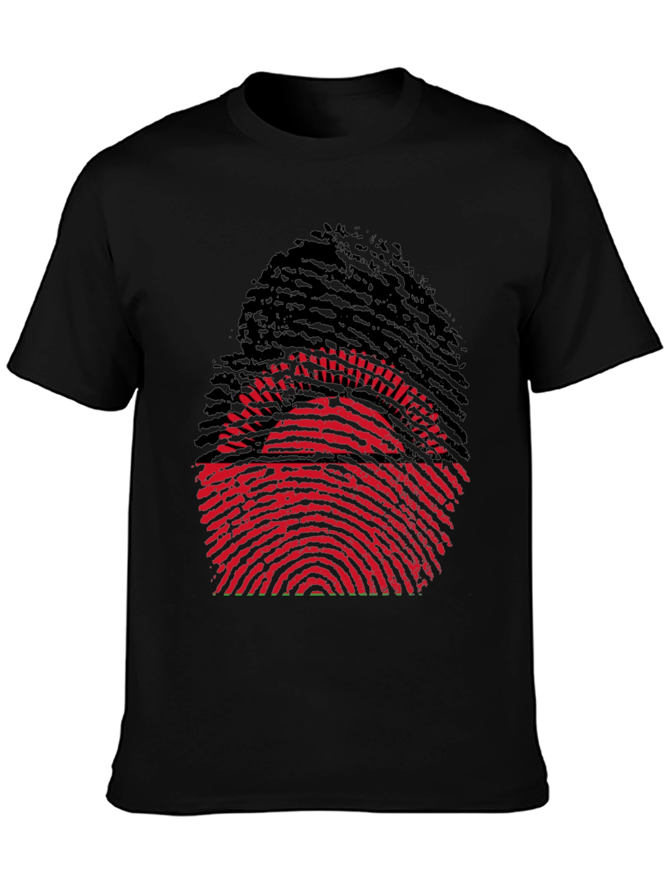 Unique Fingerprint Malawi Flag Graphic Tee