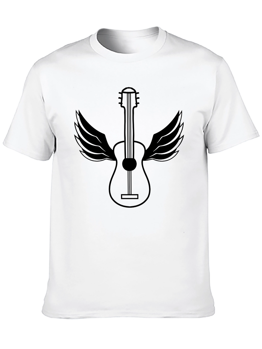 Guitar Wings Graphic Tee - Black Cotton Comfort