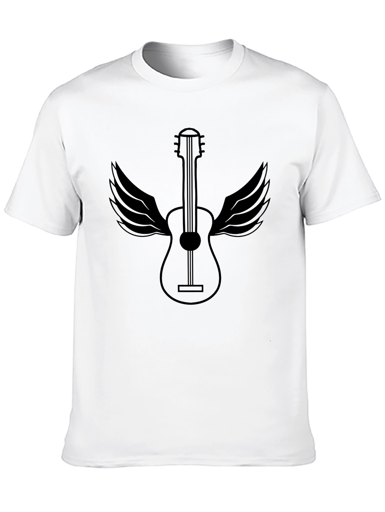 Guitar Wings Graphic Tee - Black Cotton Comfort
