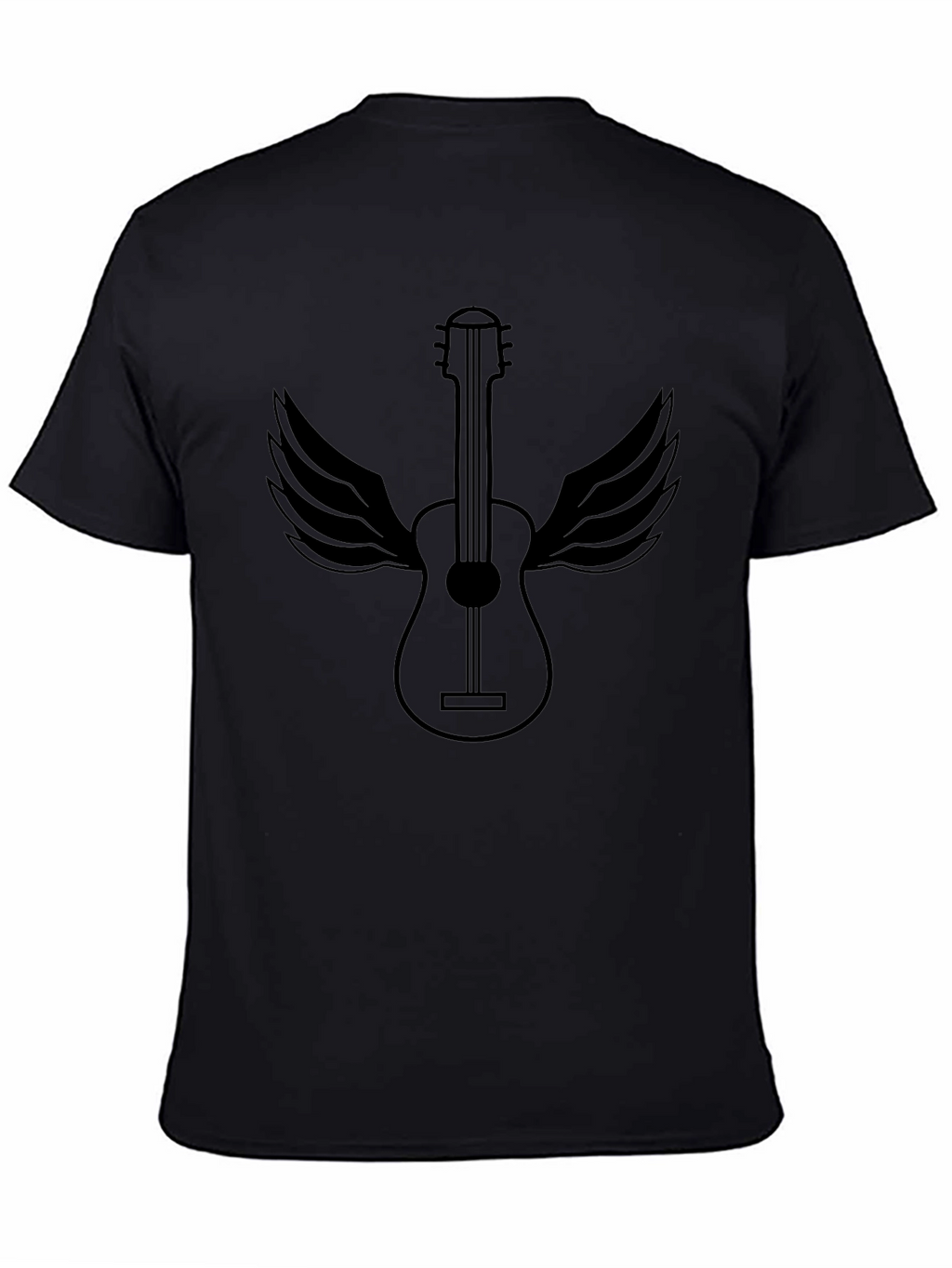 Guitar Wings Graphic Tee - Black Cotton Comfort