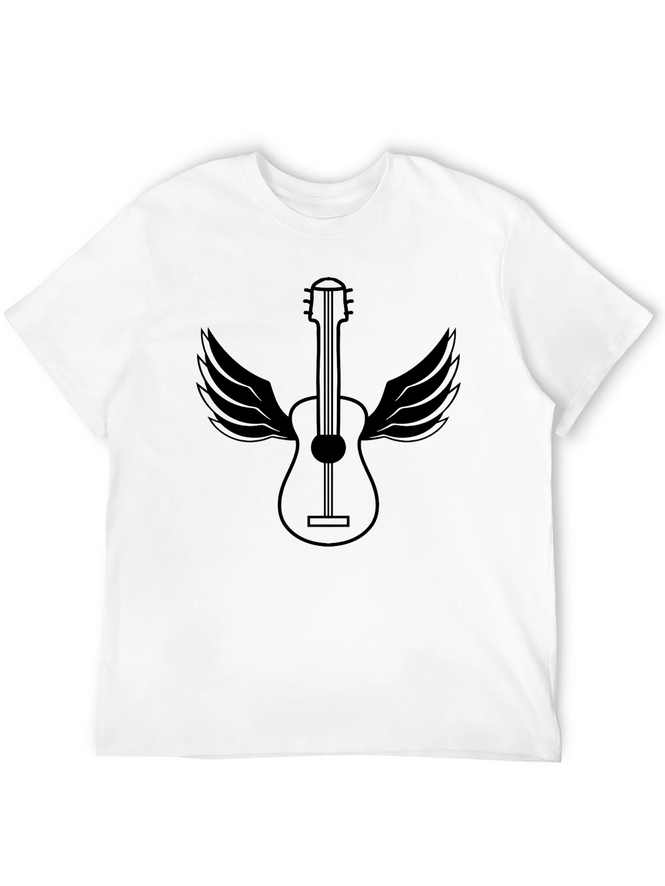 Guitar Wings Graphic Tee - Black Cotton Comfort