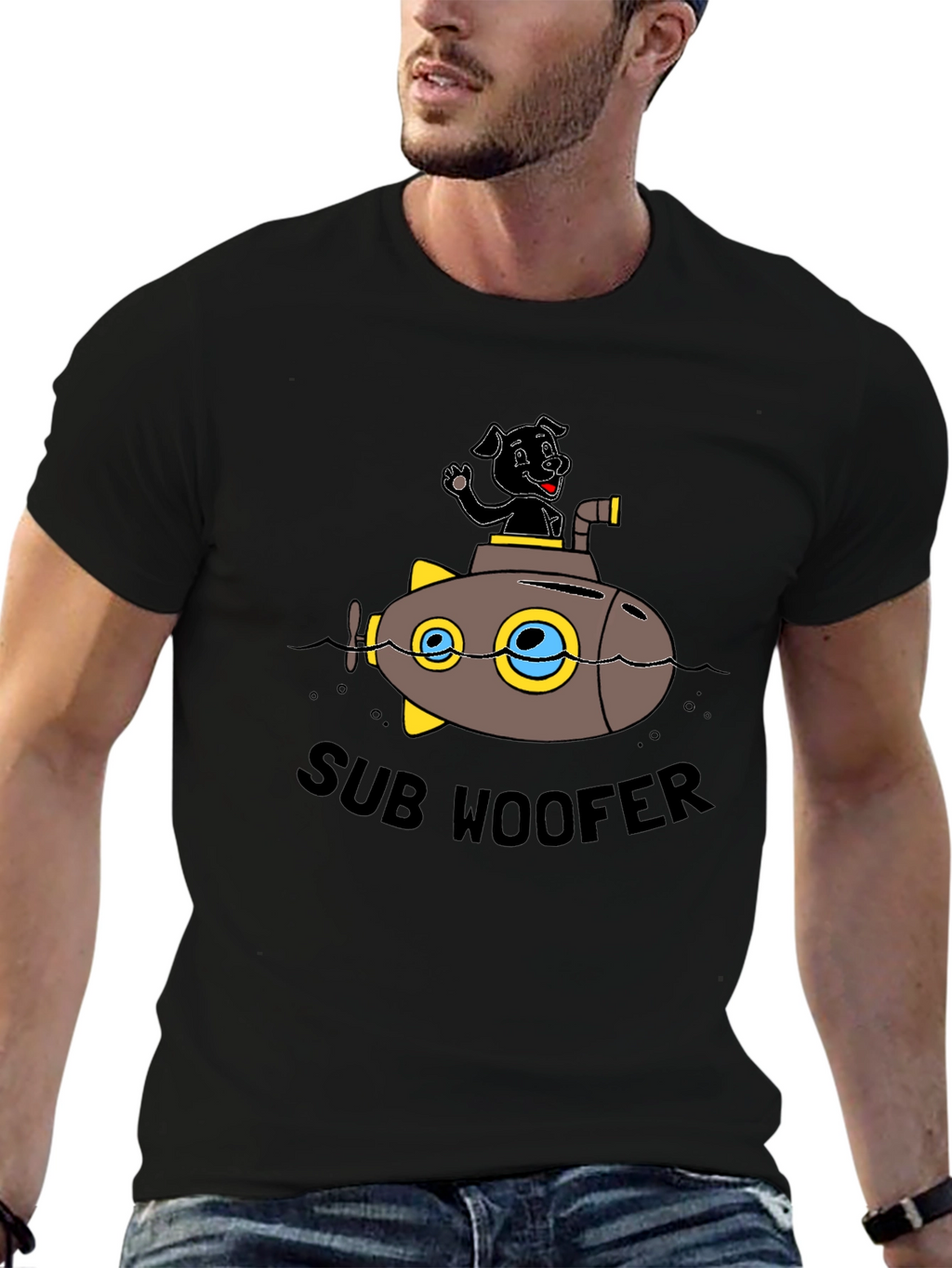 Sub Woofer Graphic Black T-Shirt