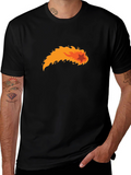 Fiery Star Black T-Shirt - Bold Graphic Tee
