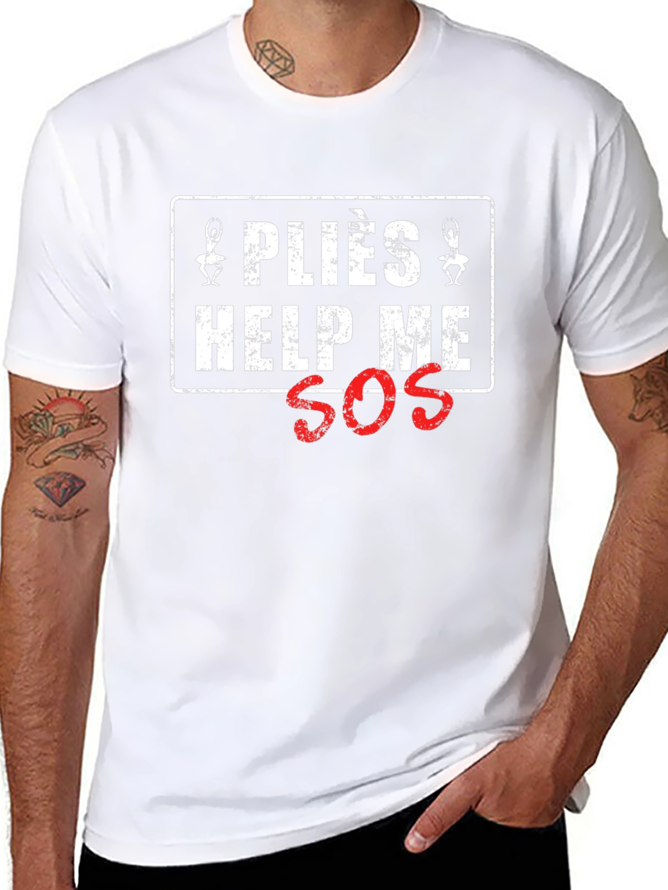 Pliés Help Me SOS Graphic T-Shirt - Black