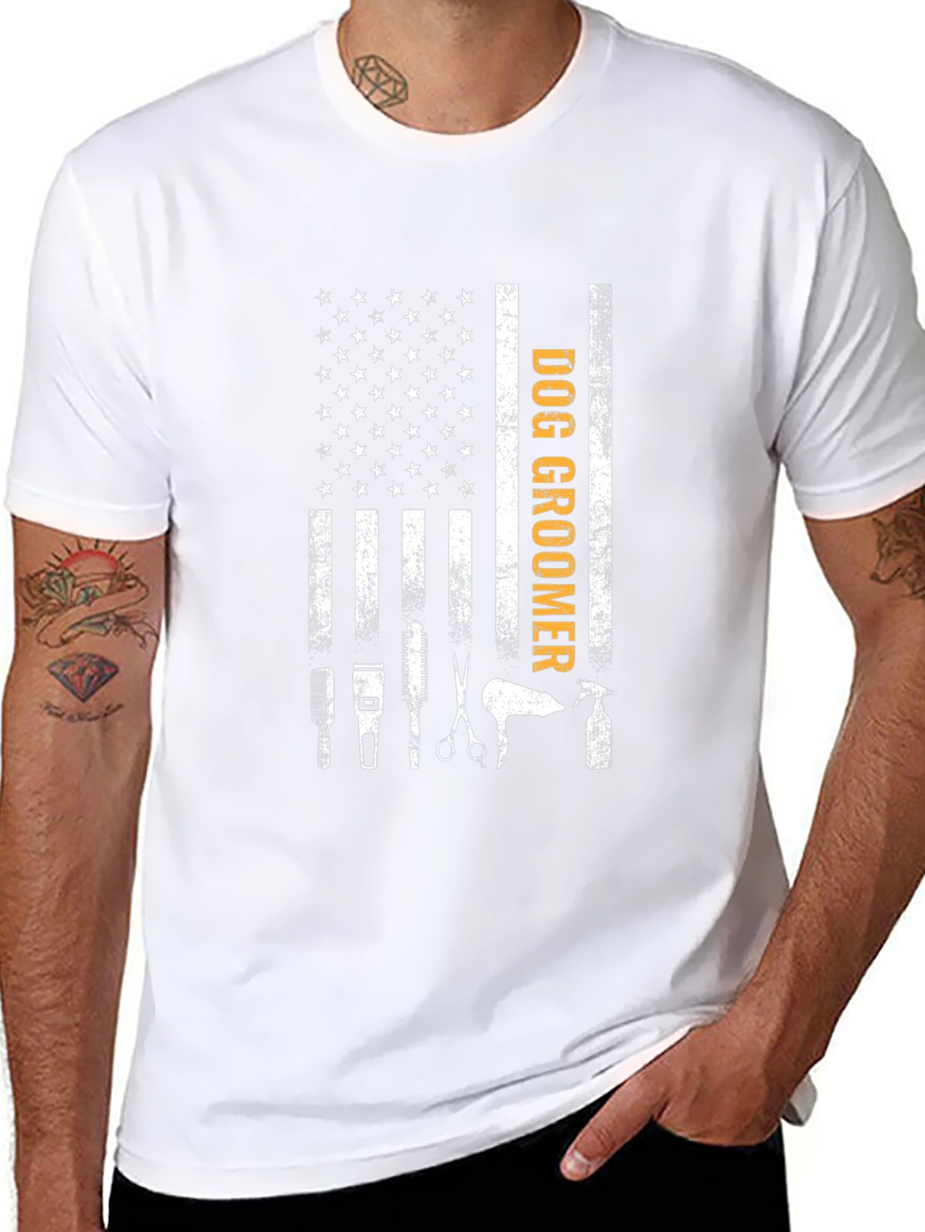 Dog Groomer Patriotic T-Shirt