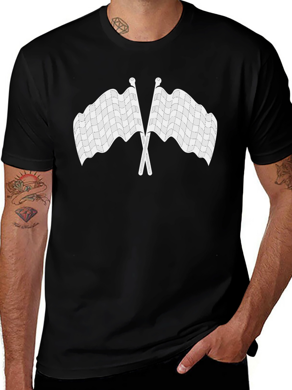 Checkered Flag Graphic Tee - Racing Enthusiast Shirt
