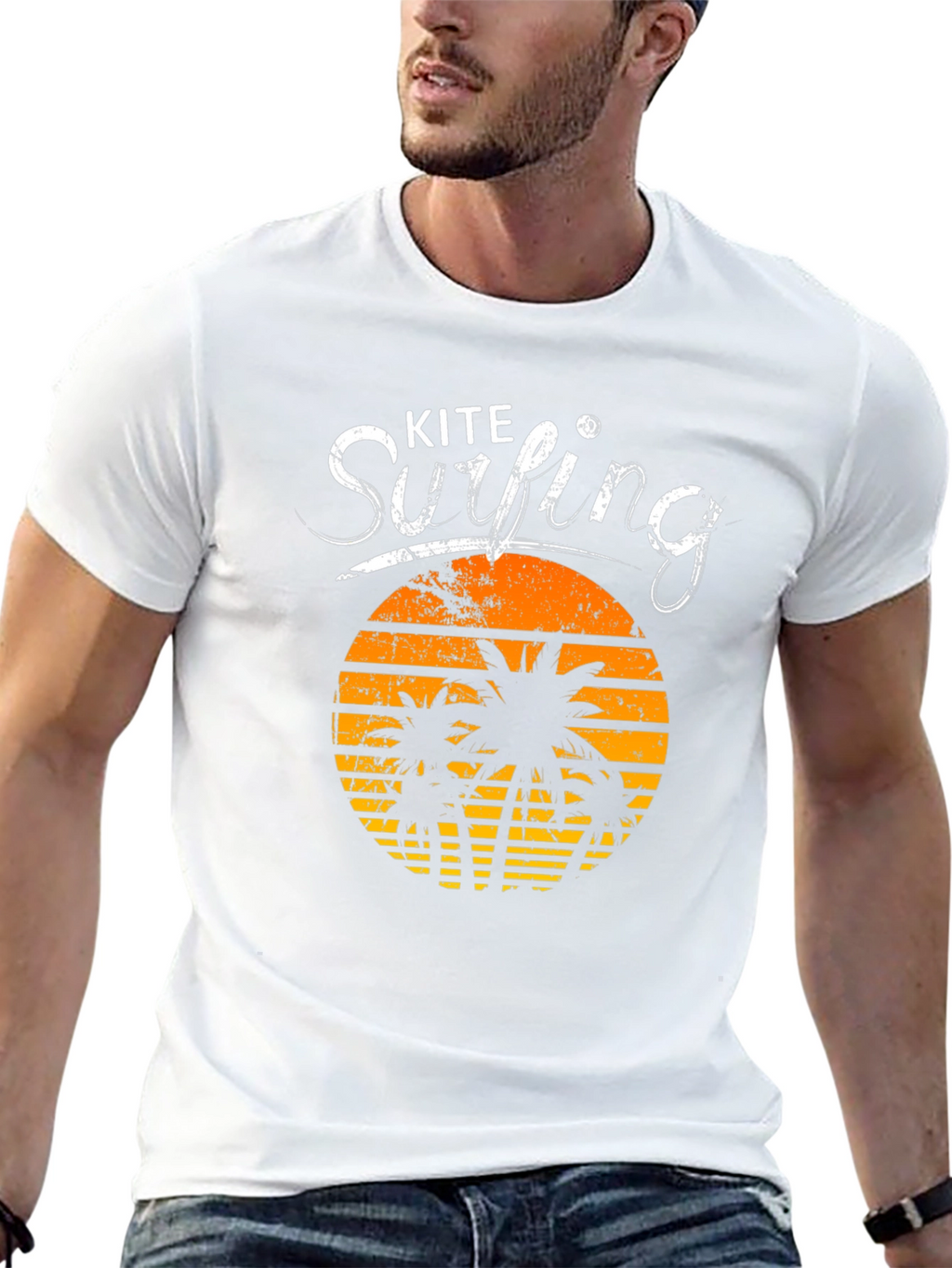 Kite Surfing Black Graphic Tee