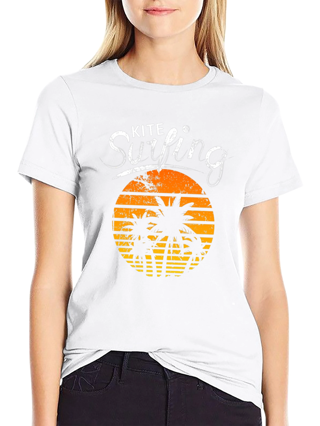 Kite Surfing Black Graphic Tee